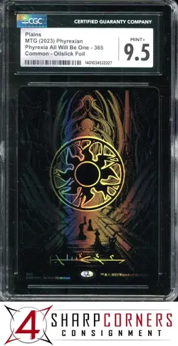 2023 MAGIC THE GATHERING PHYREXIA ALL WILL BE ONE PLAINS OILSLICK FOIL CGC 9.5 - Image 1