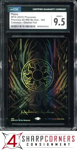 2023 MAGIC THE GATHERING PHYREXIA ALL WILL BE ONE PLAINS OILSLICK FOIL CGC 9.5 - Image 5