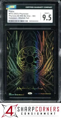 2023 MAGIC THE GATHERING PHYREXIA ALL WILL BE ONE PLAINS OILSLICK FOIL CGC 9.5 - Image 5