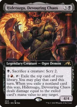 MTG Hidetsugu, Devouring Chaos Extended Art ** Neon Dynasty ** English (NM) - Image 1