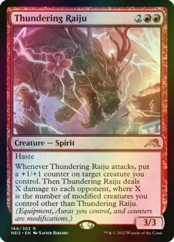 MTG Thundering Raiju Foil ** Kamigawa: Neon Dynasty ** English (NM) - Image 1