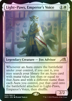 MTG Light-Paws, Emperor's Voice Foil ** Kamigawa: Neon Dynasty ** English (NM) - Image 2