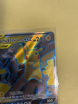 Pokemon TCG Card - Pikachu & Zekrom GX Tag Team 162/181 Full Art Holo Rare MP - Image 3