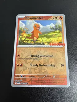 PokÃ©mon TCG Charmander GameStop Exclusive Reverse Holo Promo Card 004/165 NM - Image 1