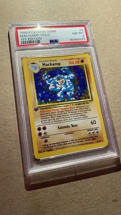 1999 Machamp Base Set 1st Edition 8/102 Holo PSA 8 NM-MT Rare Pokemon Card - Image 3