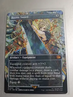 Buster Sword (Borderless) NON FOIL Final Fantasy, MTG: Magic the Gathering #351 - Image 1