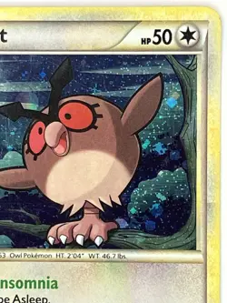 Hoothoot LP HeartGold SoulSilver Promo HGSS05 Pokemon TCG Holo - Image 3