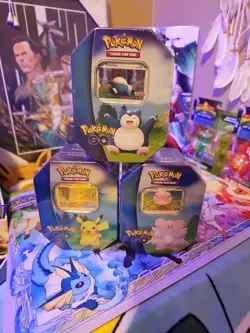 PokÃ©mon GO Gift Tins (Set of 3) POKEMON TCG - Sealed Pikachu Snorlax Blissey - Image 1