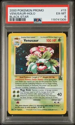 Venusaur PSA 6 NEW CERT Black Star Promo 13 Pokemon TCG Holo - Image 1