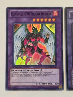 Elemental Hero Shining Phoenix Enforcer DP05-EN013 Super Rare Yugioh Set x2 LCGX - Image 2