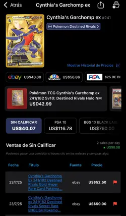 Cynthia's Garchomp ex 241/182 HYPER RARE Destined Rivals Pokemon TCG PACK FRESH - Image 3