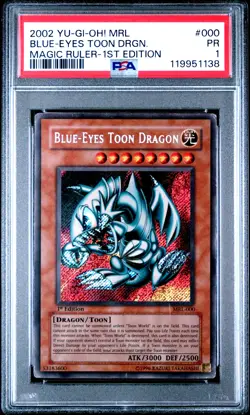 PSA 1 1ST EDITION Blue-Eyes Toon Dragon MRL-000 Magic Ruler Secret Rare YUGIOH - Image 1