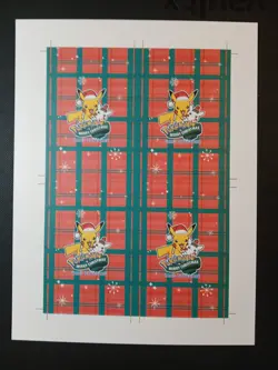 Pokémon Super Mario & Luigi Pikachu Merry Christmas Card Database Uncut Sheet - Image 4
