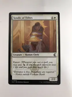 Syndic of Tithes MTG Magic the Gathering Card NM Near Mint CLU - Image 1