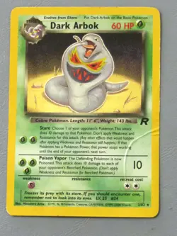 POKEMON DARK ARBOK 2/82 TEAM ROCKET  HOLO RARE 2000 WOTC CARD - Image 1