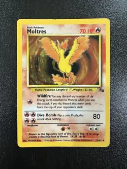 Pokémon TCG Moltres Holo Rare Card 12/62 Fossil Set  1999 Vintage WOC - Image 7