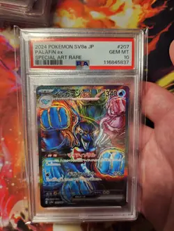 PSA 10 Palafin EX 207/187 SAR Terastal Festival 2024 sv8a Japanese Pokemon Card - Image 1