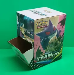 Pokemon SM Team Up Booster Box EMPTY Gravity Feed 3 Card No Booster Packs - Image 1