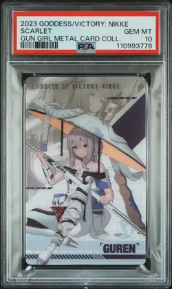 2023 GODDESS OF VICTORY: NIKKE GUN GIRL METAL CARD COLLECTION SCARLET PSA 10 - Image 3