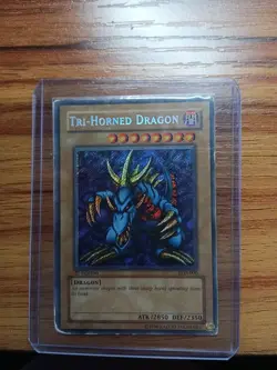 Yu-Gi-Oh! Tri-Horned Dragon Legend of Blue Eyes White Dragon LOB-000 1st DAMAGED - Image 3