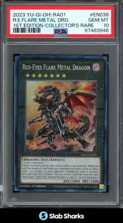 2023 YU-GI-OH! ENGLISH #EN038 1ST EDITION RED-EYES FLARE METAL DRAGON PSA 10 - Image 4