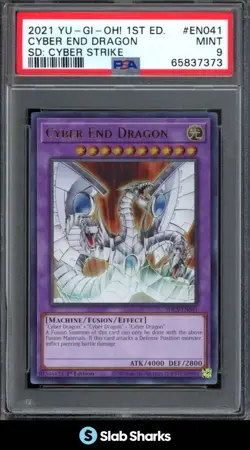 2021 YU-GI-OH! CYBER STRIKE ENGLISH 1ST EDITION #SDCS-EN041 END DRAGON PSA 9 - Image 1