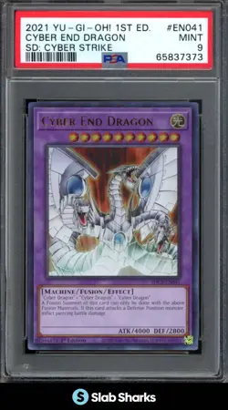 2021 YU-GI-OH! CYBER STRIKE ENGLISH 1ST EDITION #SDCS-EN041 END DRAGON PSA 9 - Image 4
