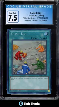 2023 YU-GI-OH! WILD SURVIVORS ENGLISH 1ST EDITION #WISU-EN055 FOSSIL DIG CGC 7.5 - Image 1