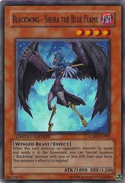 Yugioh! HP Blackwing - Shura the Blue Flame - RGBT-ENPP2 - Super Rare - Limited - Image 1