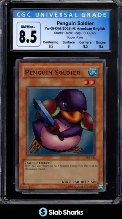 2003 YU-GI-OH! STARTER DECK JOEY #SDJ-022 PENGUIN SOLDIER SUPER RARE CGC 8.5 - Image 1