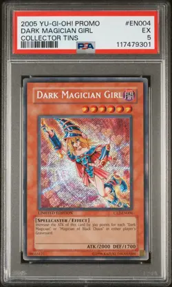 2005 YU-GI-OH! PROMO COLLECTOR TINS #EN004 DARK MAGICIAN GIRL PSA 5 - Image 1
