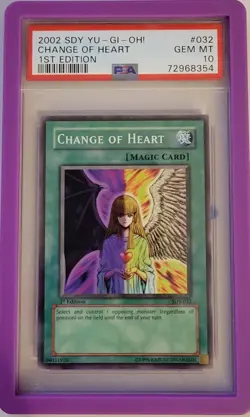 2002 Yu-Gi-Oh Starter Deck Yugi 1st Edition Change Of Heart #SDY-032 PSA 10 - Image 1