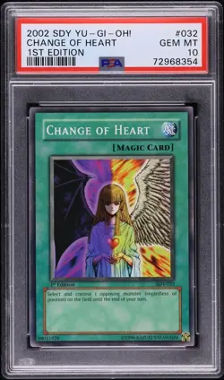 2002 Yu-Gi-Oh Starter Deck Yugi 1st Edition Change Of Heart #SDY-032 PSA 10 - Image 2