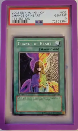 2002 Yu-Gi-Oh Starter Deck Yugi 1st Edition Change Of Heart #SDY-032 PSA 10 - Image 4
