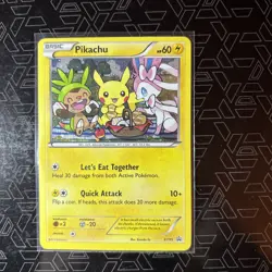 Pokemon Pikachu XY95 Holo 2016 Let's Eat Together Cutest Card RARE - Image 1