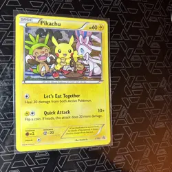 Pokemon Pikachu XY95 Holo 2016 Let's Eat Together Cutest Card RARE - Image 2