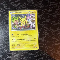 Pokemon Pikachu XY95 Holo 2016 Let's Eat Together Cutest Card RARE - Image 3