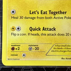 Pokemon Pikachu XY95 Holo 2016 Let's Eat Together Cutest Card RARE - Image 7