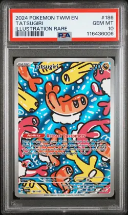 2024 POKEMON TWM EN-TWILIGHT MASQUERADE #186 TATSUGIRI ILLUSTRATION RARE PSA 10 - Image 1