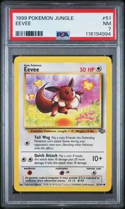 1999 POKEMON JUNGLE 51 EEVEE PSA 7 A3A - Image 1
