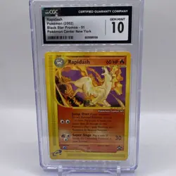 CGC 10 GEM MINT Rapidash #51 WOTC Black Star Promo "Pokemon Center NY" - Image 1