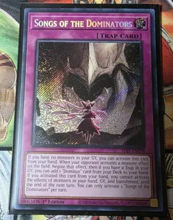 Songs Of The Dominators ALIN-EN078 - 1st Edition, Secret Rare, Mint Yugioh - Image 1