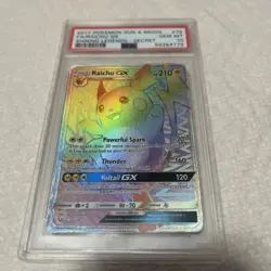 PokÃ©mon TCG Raichu GX Shining Legends Sun & Moon Secret Rare Card 75/73 PSA 10 - Image 1