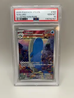 2025 POKEMON JTG EN-JOURNEY TOGETHER ILLUSTRATION RARE #162 WAILORD PSA 10 - Image 1