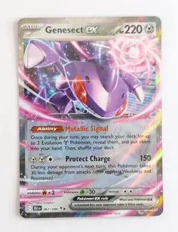 Pokemon TCG Genesect ex 067/086 Black Bolt Double Rare Holo NM - Image 1