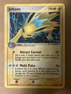 Pokemon TCG. Jolteon 8/115 Unseen Forces Reverse Holo. LP - Image 1