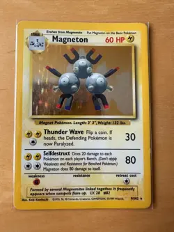 Magneton 9/102 Pokemon Base Set Holo Rare Card Excellent Condition - Image 1