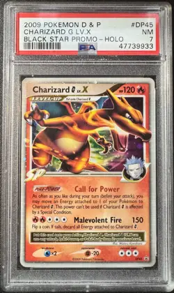2009 Pokemon D & P Black Star Promo CHARIZARD G LV. X Holo #DP45 PSA 7 - Image 1