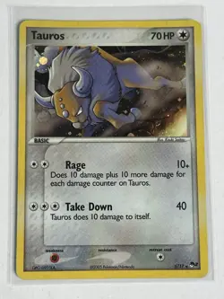 LP Tauros 5/17 Holo Rare Promo Pop Series 2 Promotional Set Pokemon Card 2005 - Image 1
