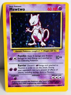 OC Miscut Mewtwo - Base Set 10/102 - Holographic Pokemon Card - Error - Image 1